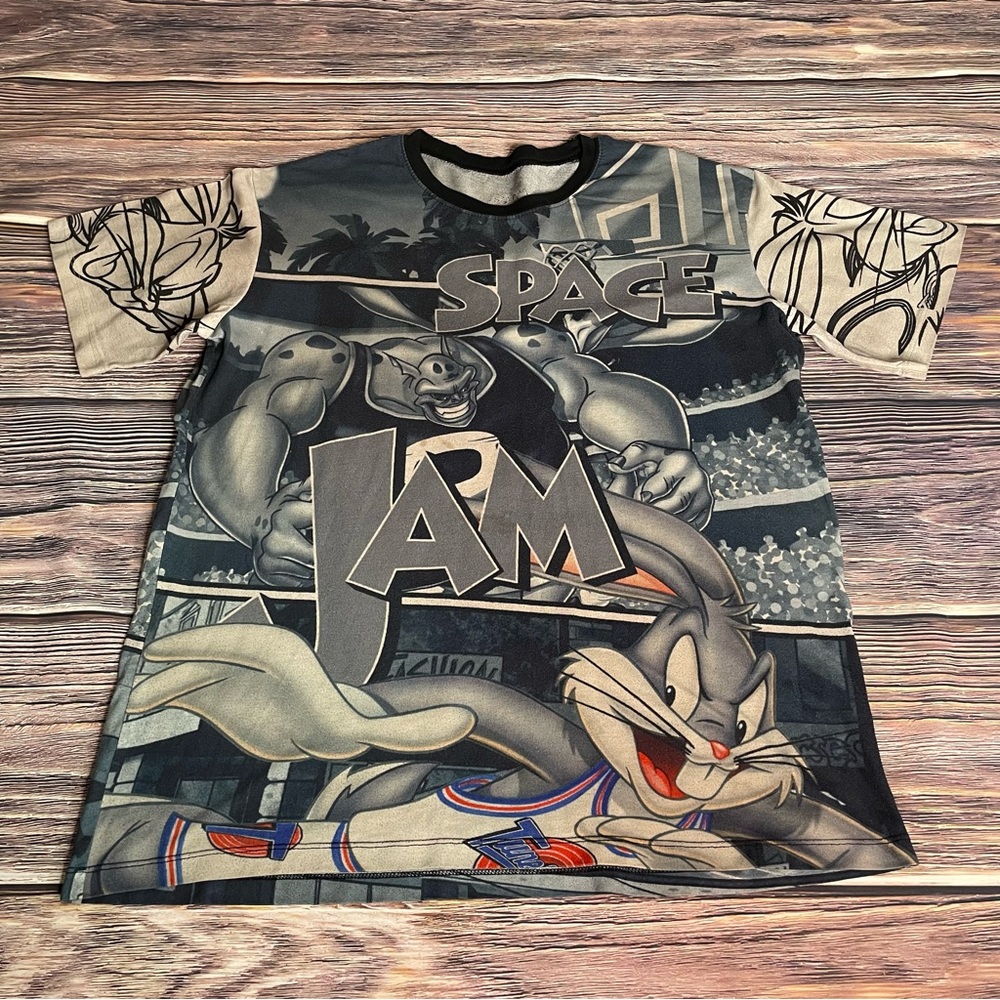 Space Jam Looney Tunes AOP T-Shirt Bugs Bunny Basketball Unisex Adult Size XL